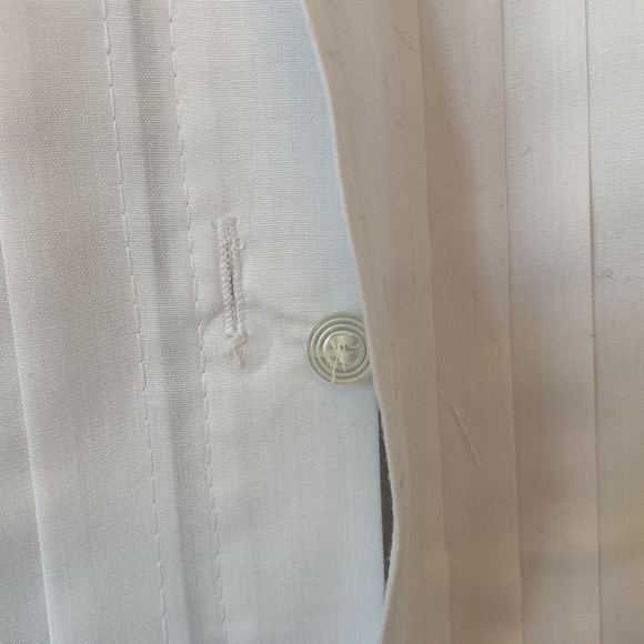 Men shirt Formal Dress shirt white Wing Collar French Cuff pleats front 17 34/35 - Picture 6 of 10